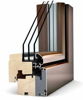 HF 210 timber aluminium window profile.