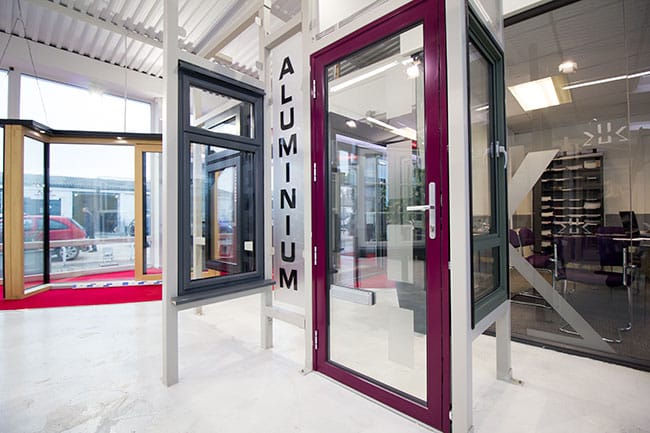 Aluminium window display in our heswall showroom.