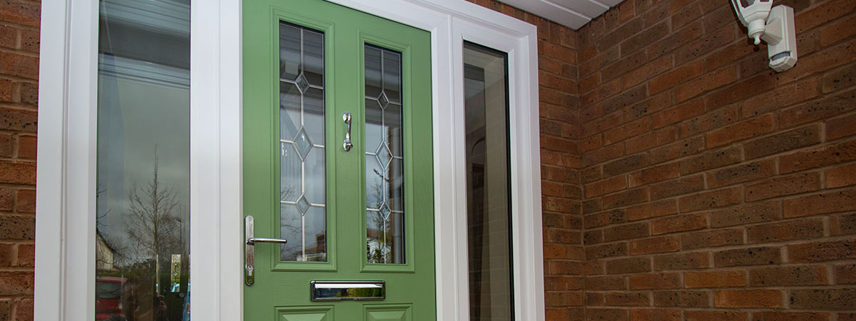 Green Entrance Door installed in Cheshire, webpage banner.