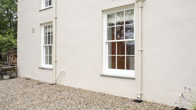 Another angle of this sliding sash window installation.