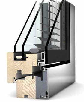 Internorm HV 350 TIMBER/ALU/BLIND windows profile