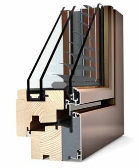 Internorm HV 350 TIMBER/ALU/BLIND - Window Profile