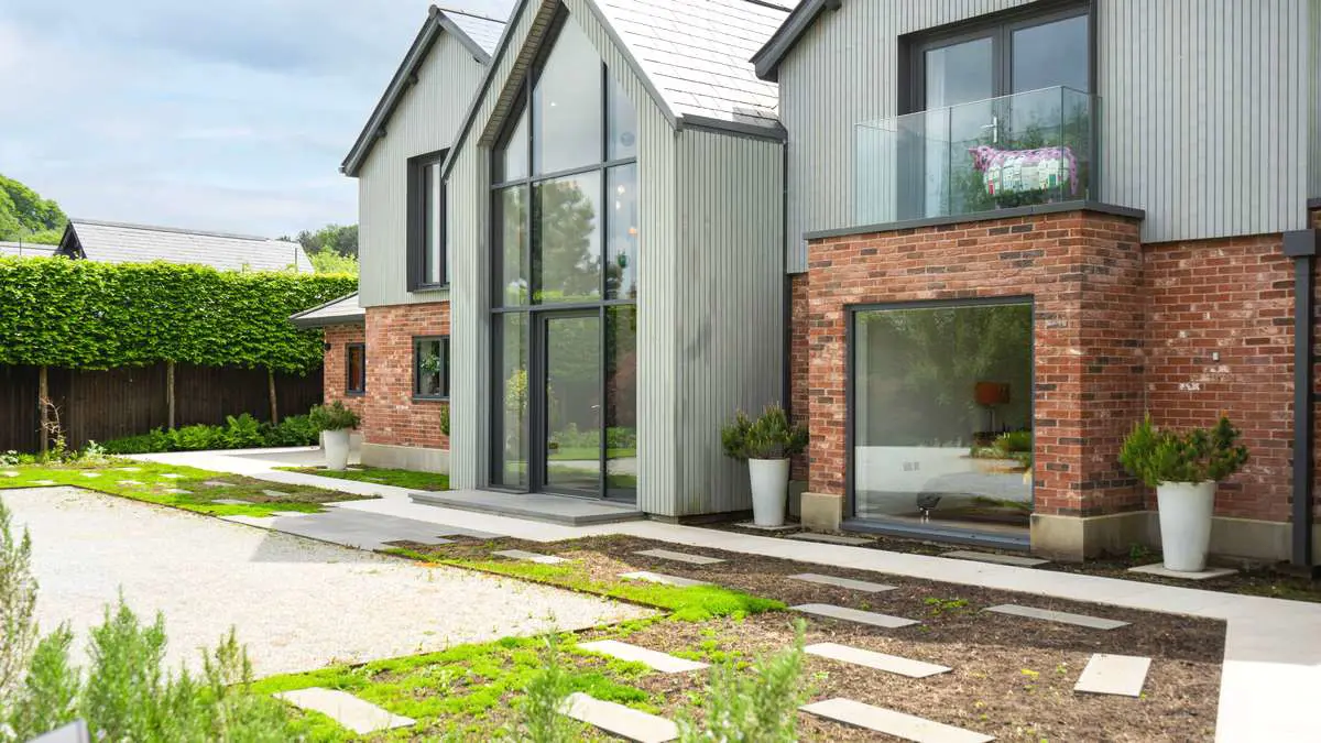 Agate Grey Composite Door Installation with black doctors knocker.