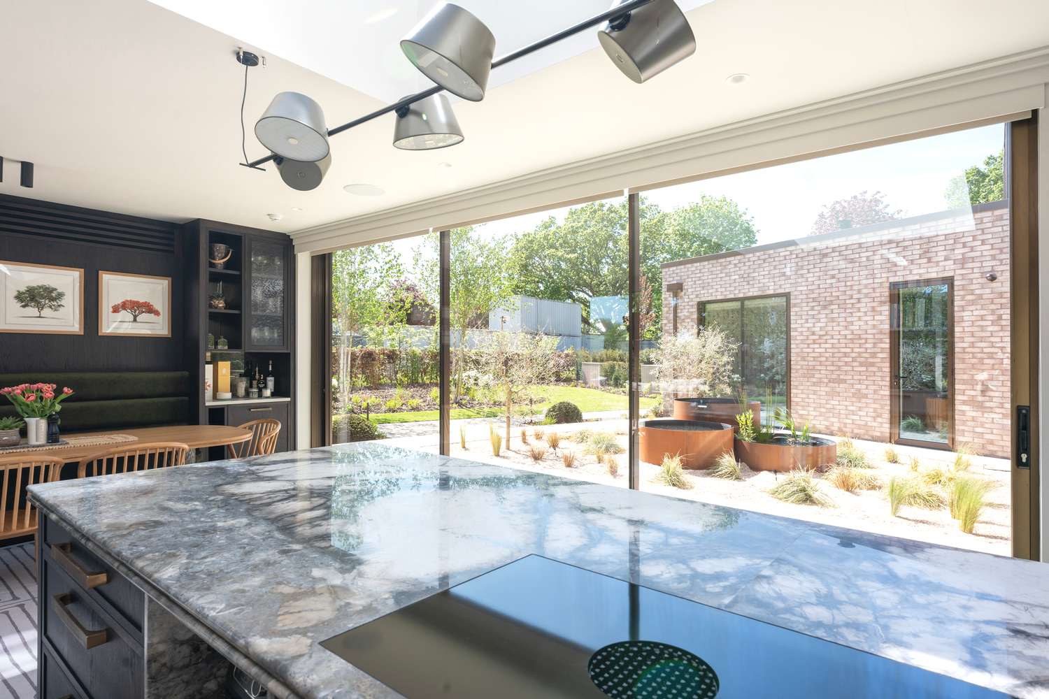 Agate Grey door close up with sand blasted glass.