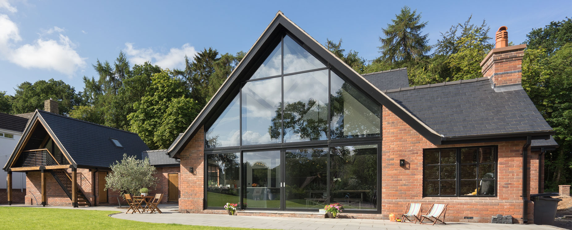 Large Apex aluminium window installation, Cheshire
