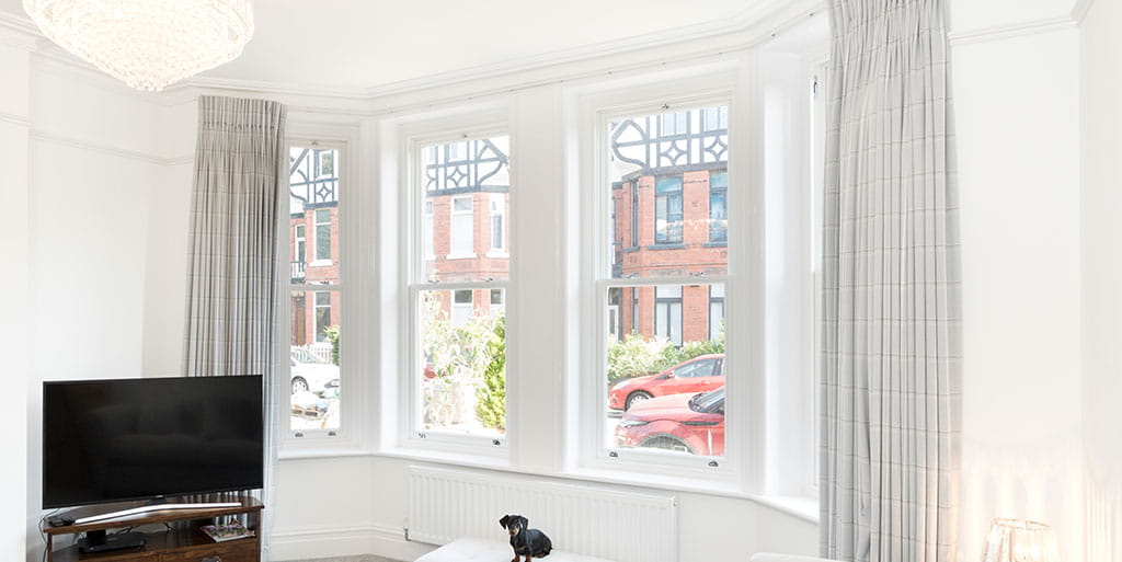 Internal view of sliding sash windows