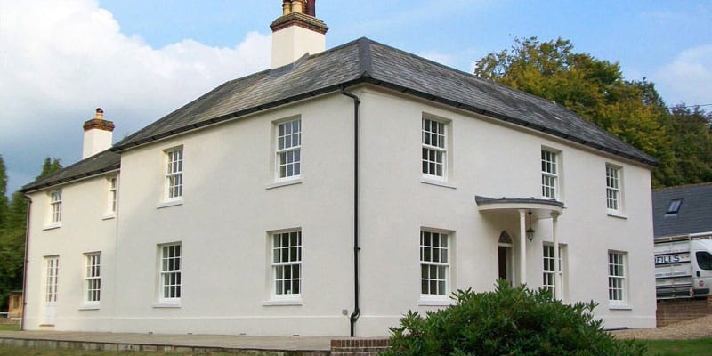 Large timber alternative sash window installation.