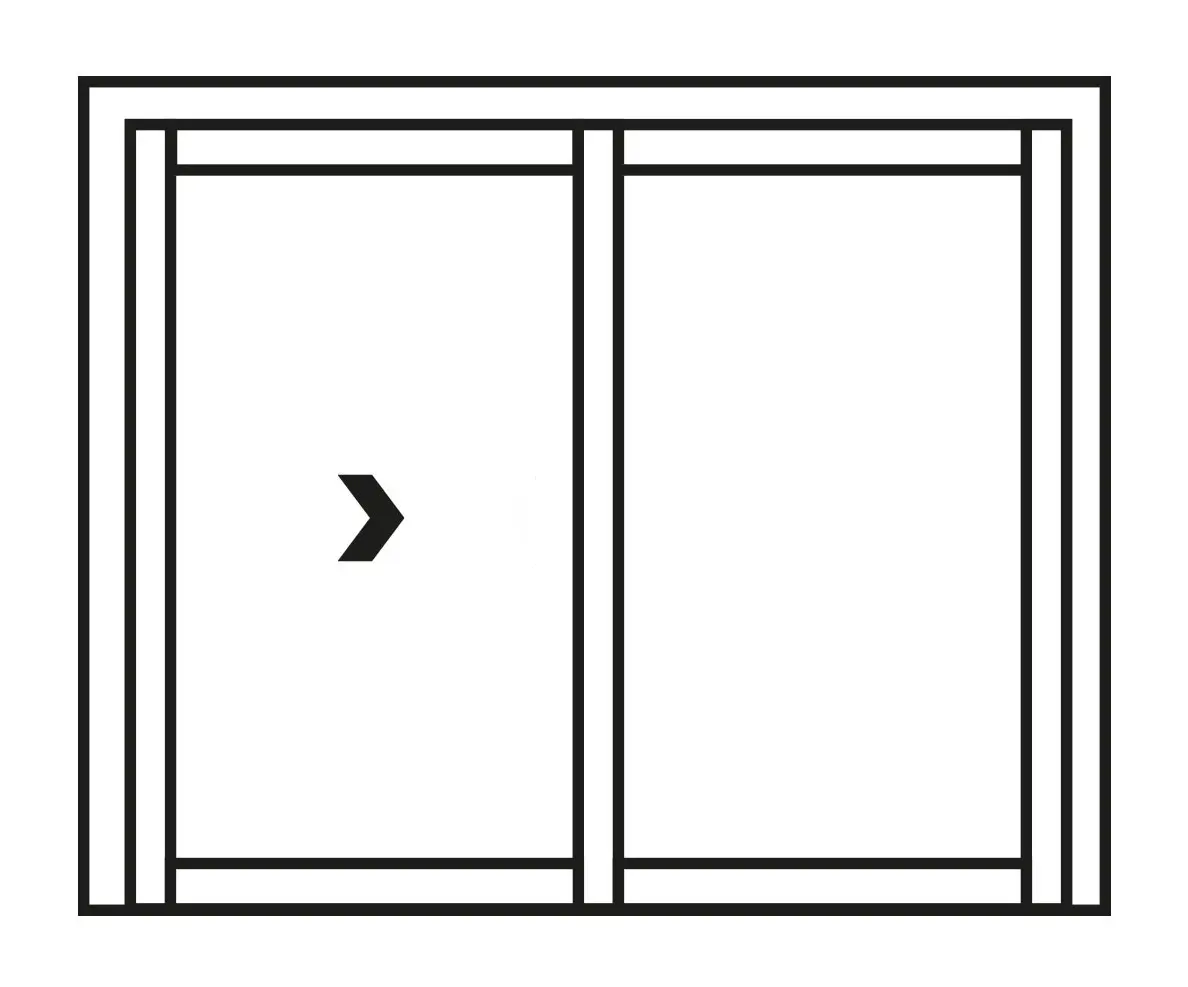 Dual Panel Sliding Door - Right Fixed