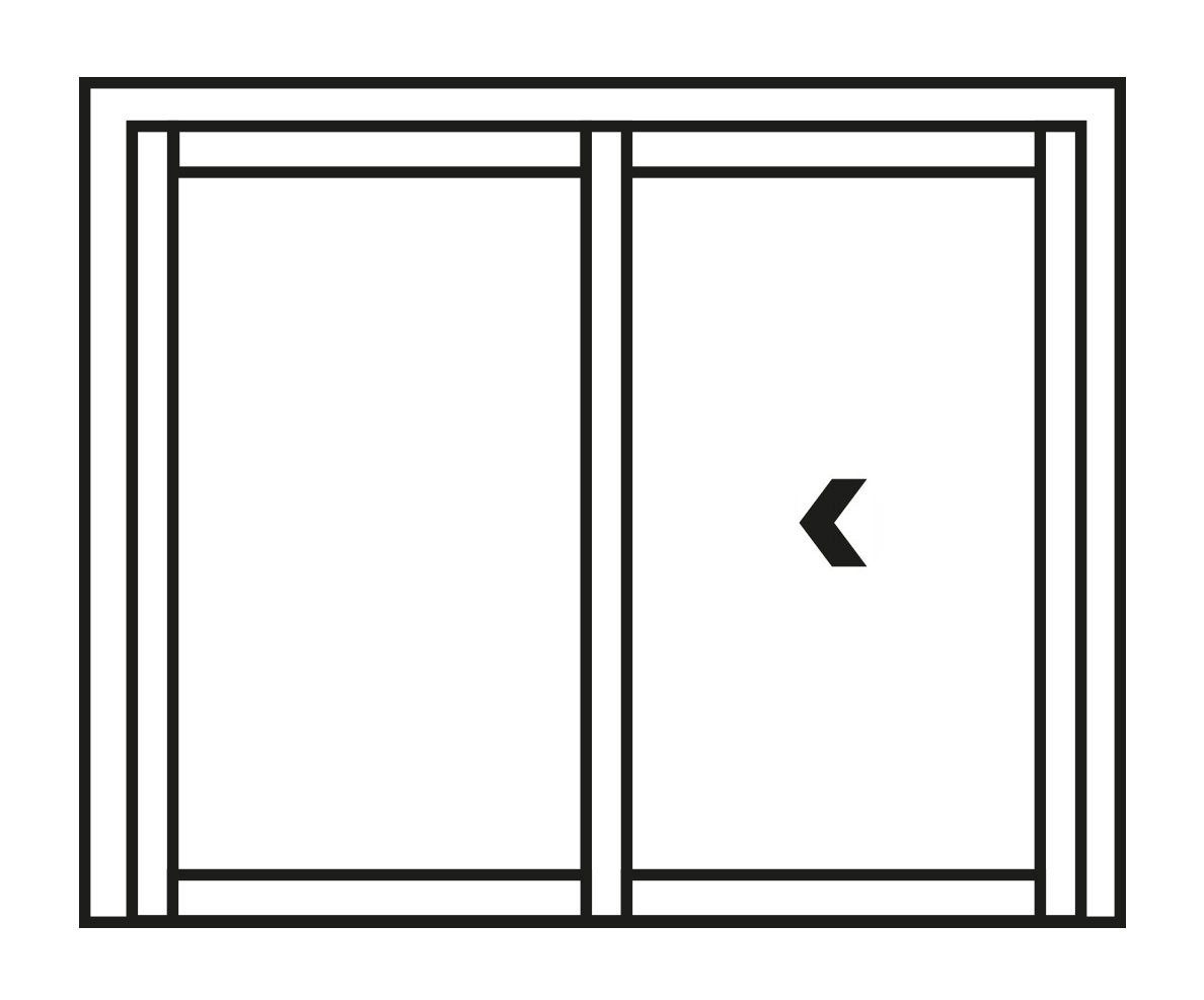 Dual Panel Sliding Door - Left Fixed