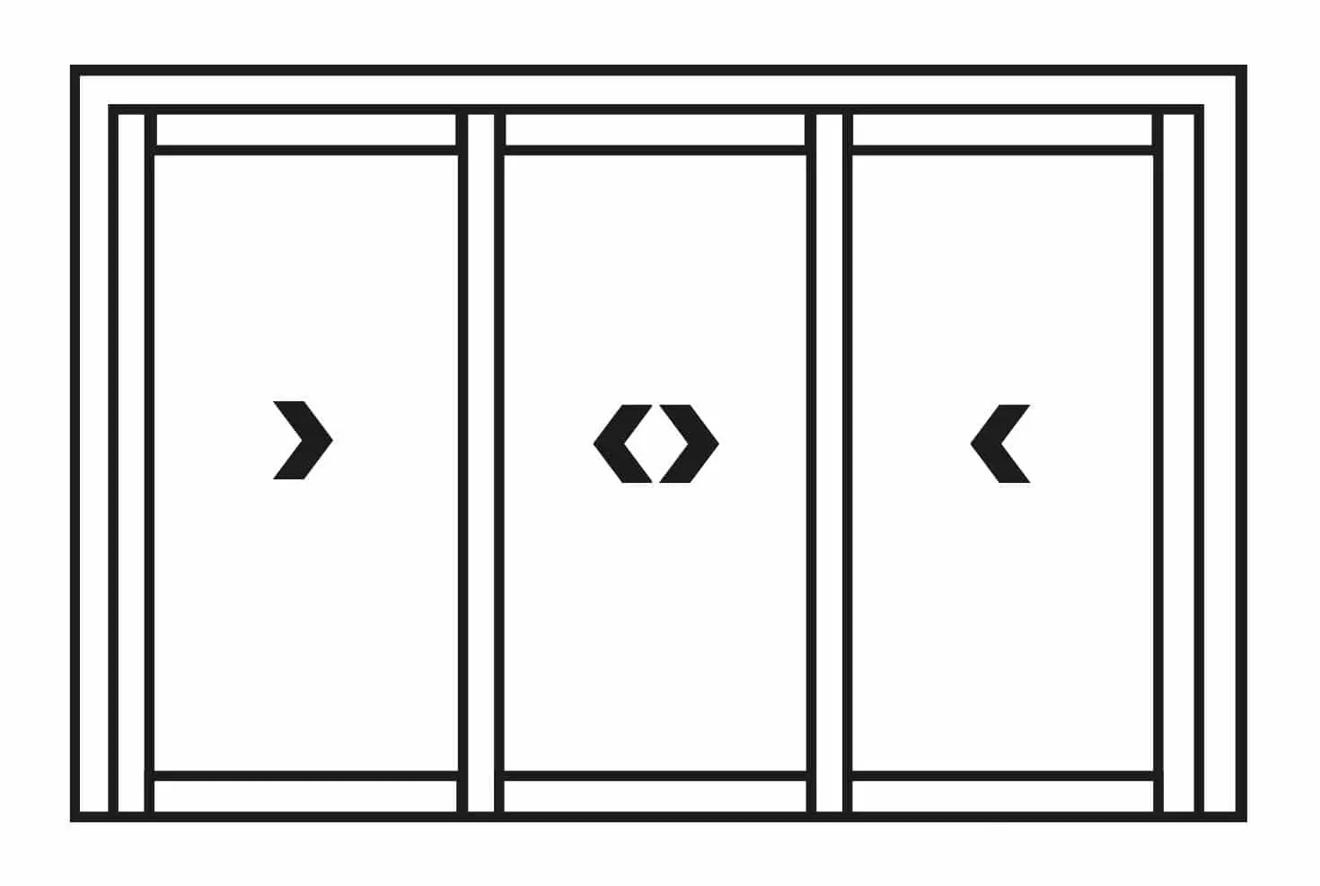 Dual sliding door and dual fixed side panels