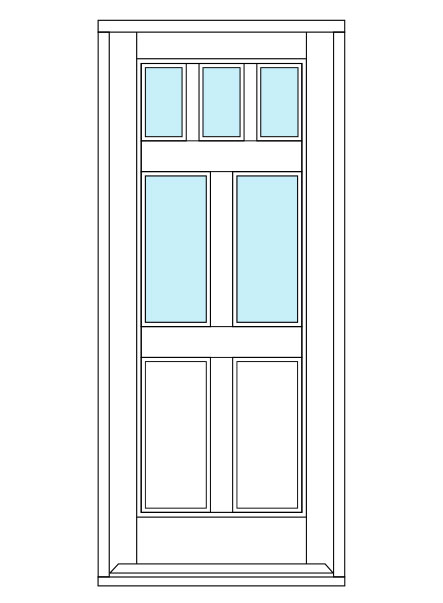 7 Panel Door Design with Glazing