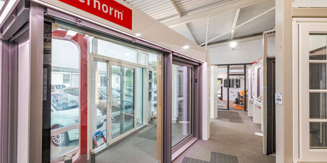 Internorm sliding door in the showroom