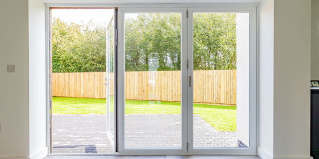 Looking out to garden with bi-folds partially open