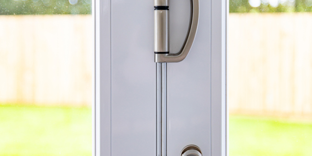 Close up of bi-fold door handle