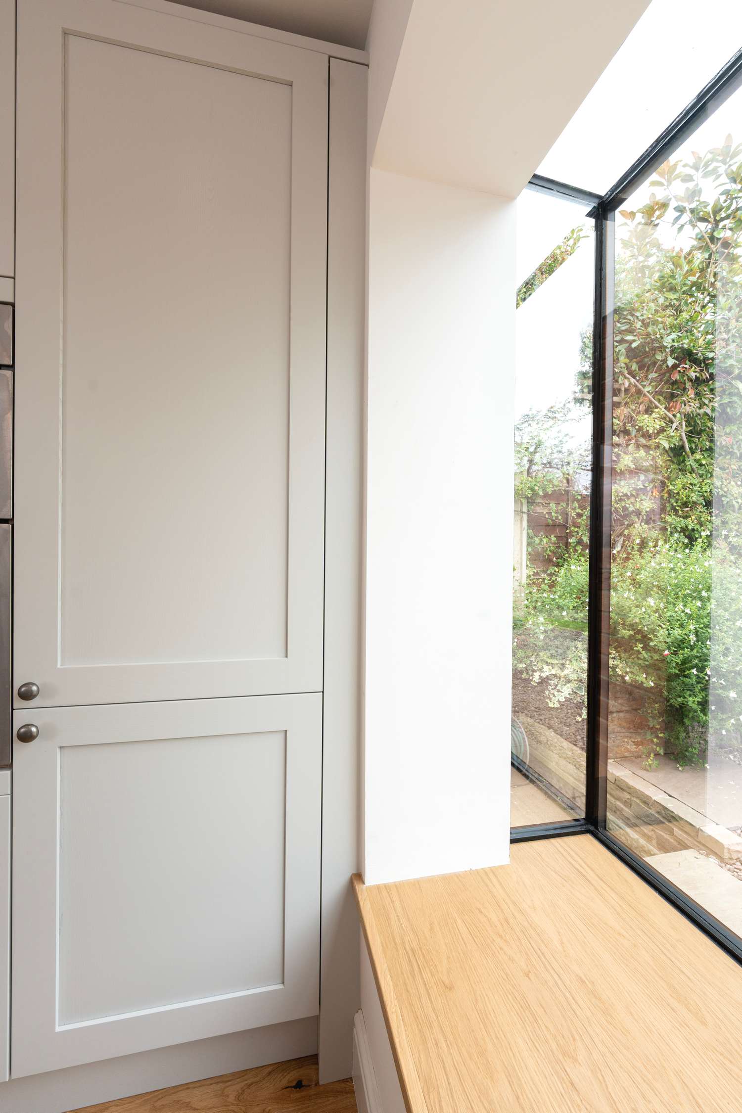 Internal view of all glass oriel window.