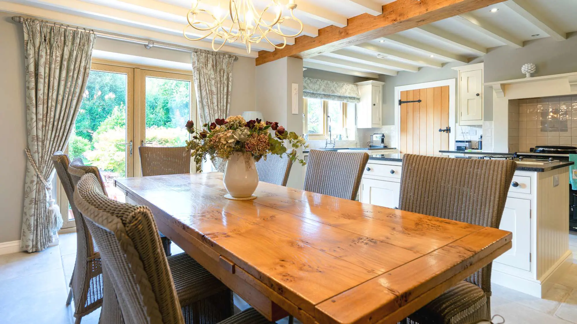 Internal view of Oak effect timber alternative windows and doors.
