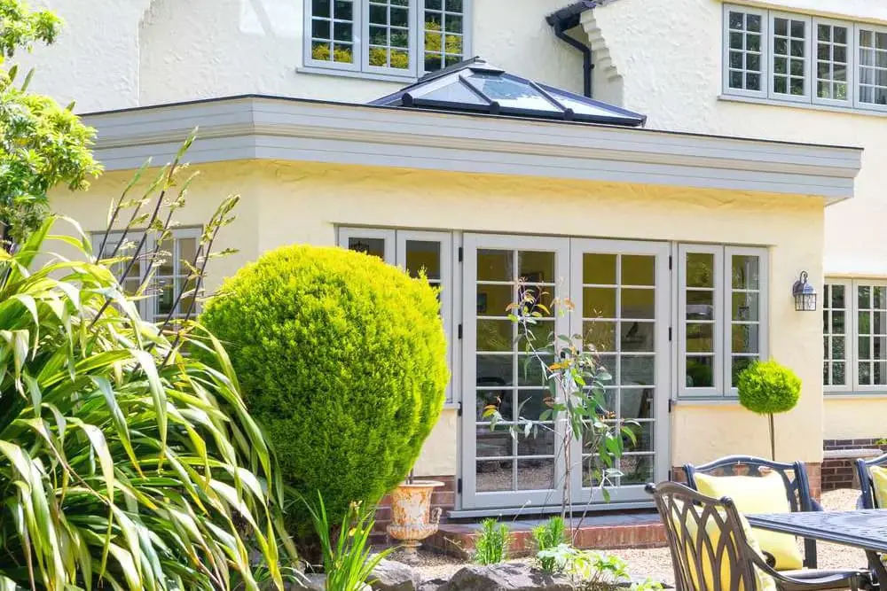 Traditional orangery with timber alternative windows and doors.