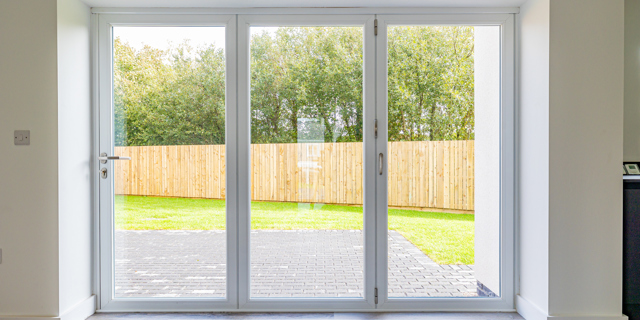 Looking out to garden with closed bi-fold doors