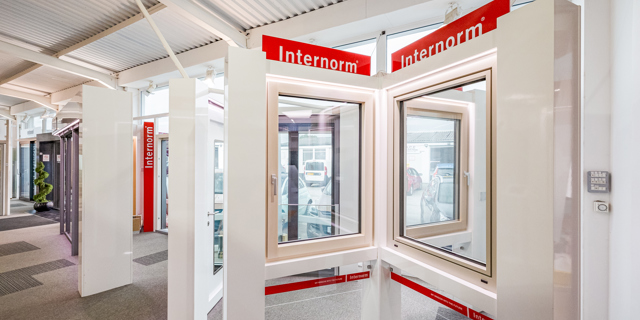 Internorm windows in the showroom