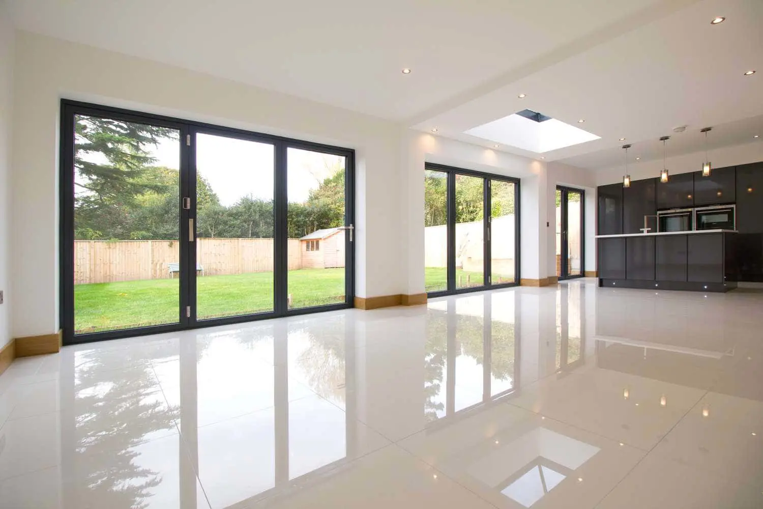 Large open plan kitchen, living space.