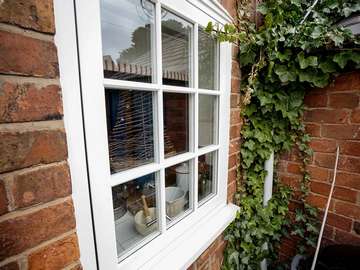 Close up of UPVC timber alternative window from our Evolution range.