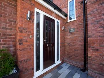 Composite entrance door supplied and fitted to this new proch extension in Wirral.