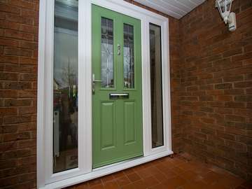 Side profile of composite door highlighting detail.