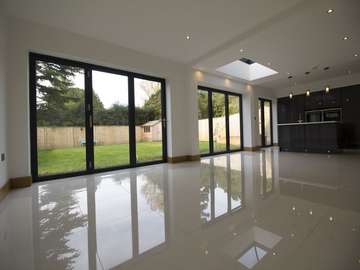 Large open plan kitchen, living space.