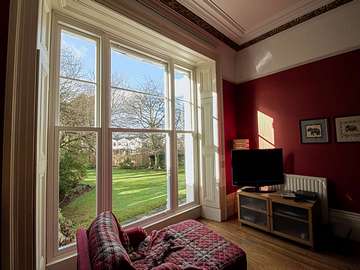 Internal images of triple sash window installation almost impossible to tell that these are not original timber sash windows, however having the benefits of modern double glazing and low maintenace UPVC.