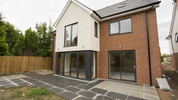 Another angle showing a close up of the aluminium sliding doors.