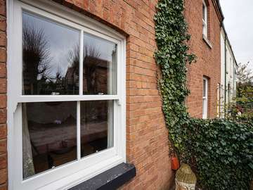 Close up of timber sash window installed in Harwarden.