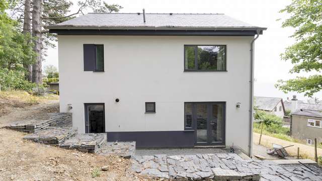 Rear view of this full house glazing installation, Rationel windows and doors used throughout the rear of this home.