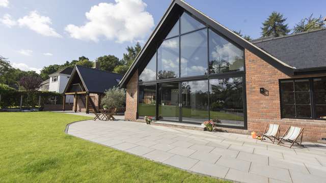 Full glazing scheme completed at this new build property featuring a range of Crittall and Aluminium products, all powdercoated in black to achieve a consistent look throughout.