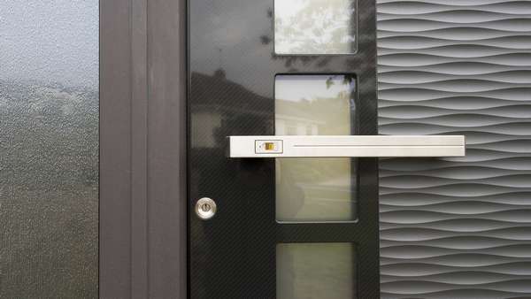 Another closeup highlighting the entrance door handle.