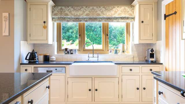 Internal view of a Golden Oak UPVC window.