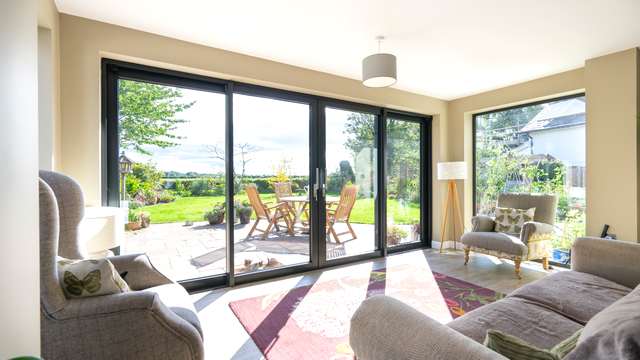 Internal view of aluminium sliding door Crewe