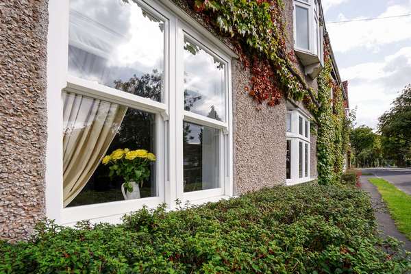 Alternative view of dual sliding sash windows.