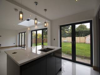 Anthractie grey aluminium bifold doors.