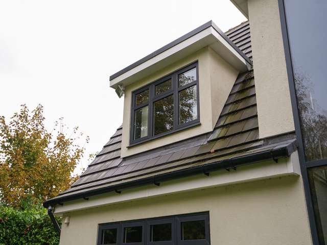 Close up of dormer window.