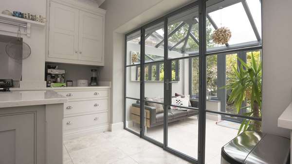 Alternative angle of the grey Crittall screen.