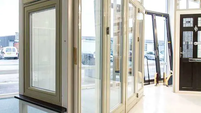Rationel french doors on display in our Heswall showroom.