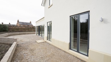 External view of the dual Rationel french doors.
